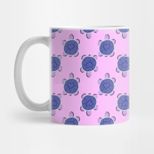 Purple Heart Turtle Pattern Mug